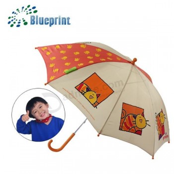 19 inch carton print safety children rain umbrella