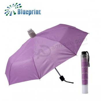 Paraguas púrpura sin goteo plegable único personalizado