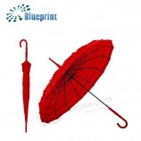 Parapluie de mariage de pagode de dame de dentelle rouge fait sur commande