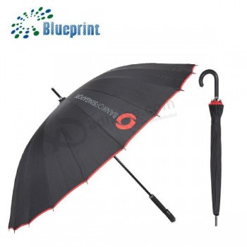 Customized 24ribs high quality stick rain umbrella