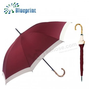 High quality bamboo handle fiberglass custom umbrella