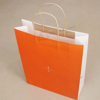 Wholesale custom White Kraft Paper Shopping Bag for sale