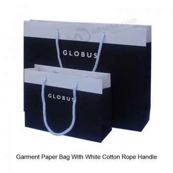 Wholesale custom high quality Paper Bag For Garment With Rope Handle for sale