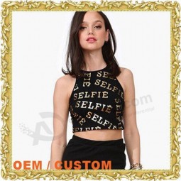All over print crop top girls tank top for sale