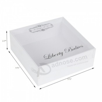 Cajas blancas de regalo con tapas transparentes-Impresión de cartón