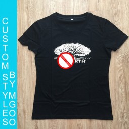 Groothandel zwart zeefdruk t-Shirt. voor op Maat