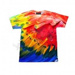 Custom high quality Beautiful And Colorful Wing Full Size Printed T-shirt for sale