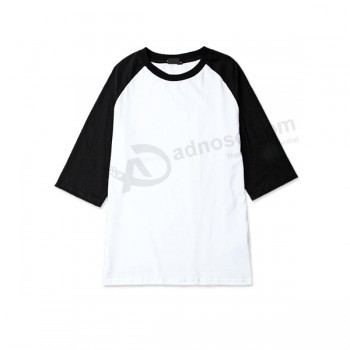 High-end Black White Color Raglan Sleeves T-shirt for sale with your logo