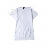 Custom high quality Front Short Back Long Blank T-shirt for sale
