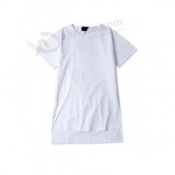 Custom high quality Front Short Back Long Blank T-shirt for sale