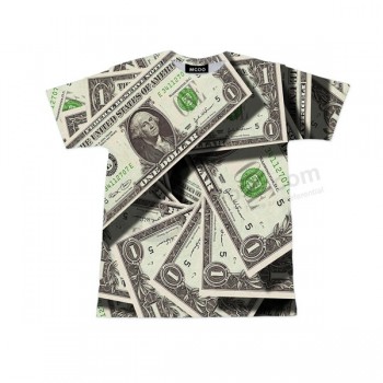 Geld ontwerp full-size bedrukt t-Shirt. voor op Maat