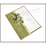 Cartes de voeuX de couleur verte avec des fleurs bon Marché en gros