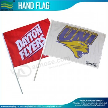 Wholesale Custom Made Polyester promotion hand waving Stick flags.