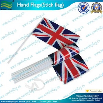 Wholesale Custom Made promotion Economy PE Plastic Hand waving Stick Flags.