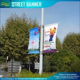 Groothandel outdoor aangepaste vinyl banner, dubbele zijden bedrukte straatvaandel vlag voor Met uw logo