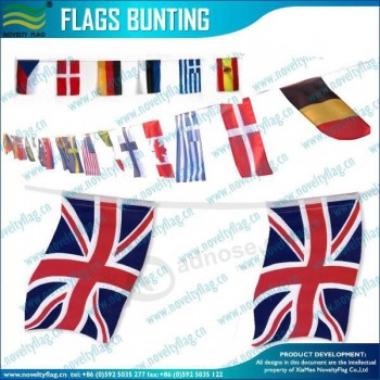 Custom made Polyester streamer string flags garlands bunting for with your logo