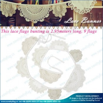 Custom made Lace streamer string flags garlands bunting for with your logo