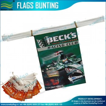 Custom made PE streamer string flags garlands bunting for sale for with your logo