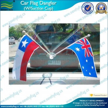 Wholesale 2 Pcs Suction Cup Car Flag for custom  with any size