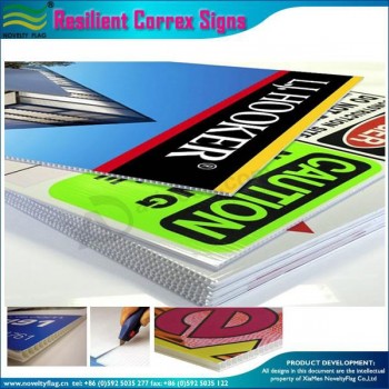 Custom printing resilient correx board signs for outdoor advertising  with any size