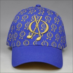 金の刺繍印刷の野球帽のデザイン