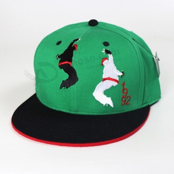 Al por mayor sombrero de snapback underbrim verde con logotipo personalizado