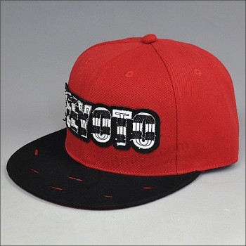 Gorra de snapback de borde plano bordado personalizado barato