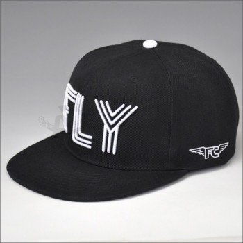 Fashion design flat brim snapback hats 3D embroidery