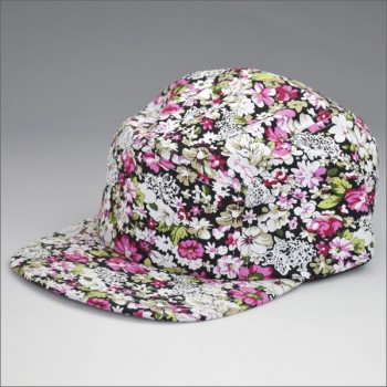 Tecido floral em branco 5 painel camp cap atacado