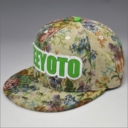 Mode op maat floral snapback hoed China fabrikant