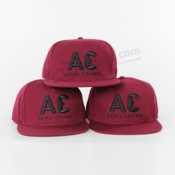 3d embroidered red snapback caps with debossed logo