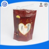 Aangepaste opstaande tas met rits en bodemvouw te koop met uw logo