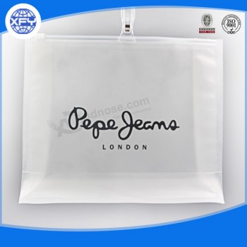 OEM wholesale transparent PVC plastic bag zipper for sale with your logo