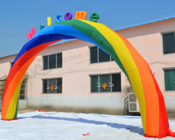 ホット販売カラフルな虹インフレータブルアーチドア