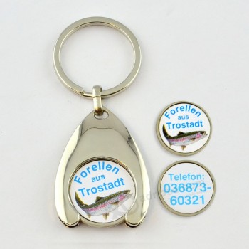 Customized logo fashion metal token holder keychain for sale