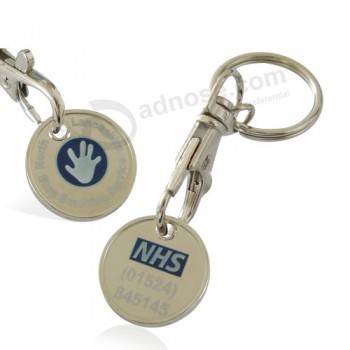 Wholesale design your own cheap  trolley coin Key ring for custom