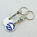 Aangepaste goedkoPe promotionele sleutelhanger muntroltrolley te koop