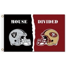 NFL Oakland Raiders 3'x5' polyester flags house divided with 49ers