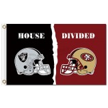 Nfl oakland raiders 3'x5 'полиэстерный флаг, разделенный на 49ers