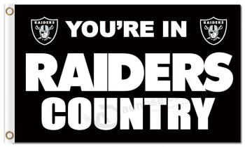 Wholesale customizd high quality NFL Oakland Raiders 3'x5' polyester flags raiders country