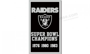 Raiders Oakland nfl draPeaux en polyester 3'x5 'SuPer Bowl champions