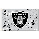 Nfl oakland raiders 3'x5 '폴리 에스테르 플래그 잉크 반점