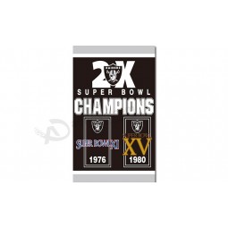 Nfl oakland raiders 3'x5 'Polyester Fahnen 2x Champions