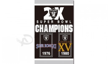 Nfl raiders oakland draPeaux en polyester 3'x5 '2x champions