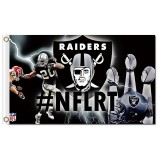 Mayorista Educación físicarsonalizado de alta calidad nfl oakland raiders 3'x5 'banderas de poliéster #nflrt