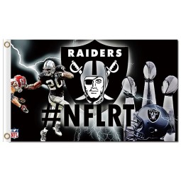Wholesale customized high quality NFL Oakland Raiders 3'x5' polyester flags #NFLRT