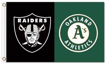 Raiders Oakland draPeaux en polyester 3 'x 5' et athlétisme