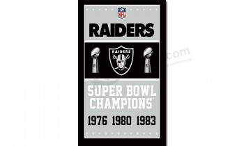 NFL Oakland Raiders 3'x5' polyester flags champions