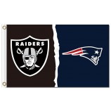Nfl oakland raiders 3'x5 'polyester fahnen haus geteilt mit patrioten