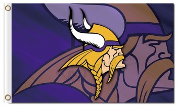 Nfl minnesota vikings 3'x5 'полиэстер с двойными изображениями